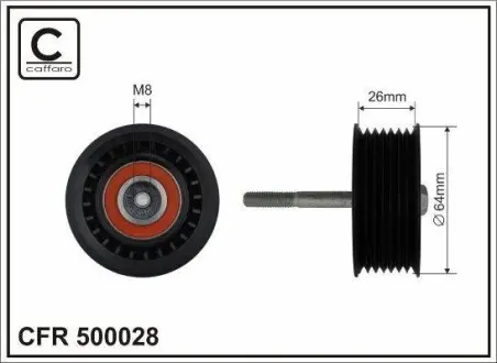 Ролик ременя привідного MB E W211, S220, M W163 400CDI 06.00- CAFFARO 500028