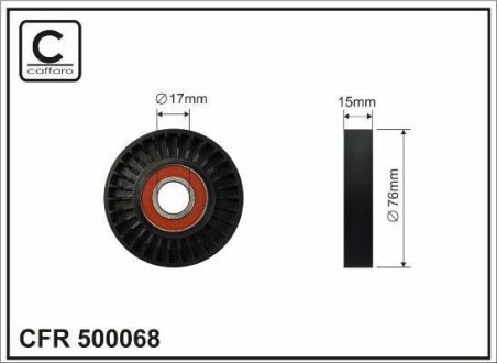 76x17x15 Ролик паска приводного Land Rover Freelander 98- CAFFARO 500068