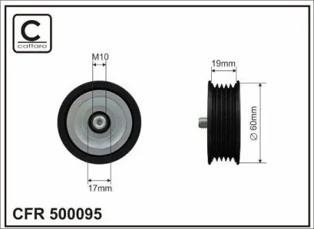 Ролик ременя привідного Hyundai I10/I20/I30/IX35 1.4CRDi/1.5CDRi/1.6CRDi CAFFARO 500095