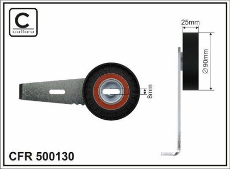 90x8x25 Ролик паска приводного Citroen/Fiat/Lancia/Peugeot CAFFARO 500130