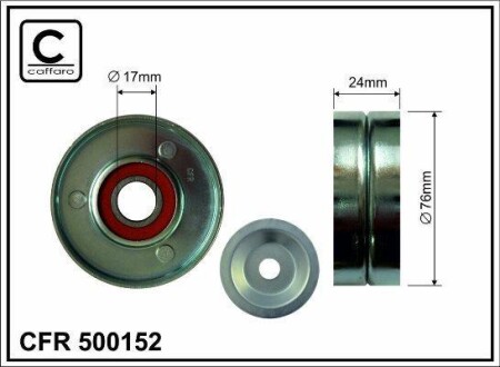 76x17x24 Ролик паска приводного Audi A6 2.5TDI 94-97 CAFFARO 500152
