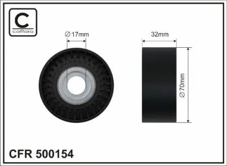 Ролик ременя привідного BMW 5 (F10), 7 (F01, F02, F03, F04), X3 (F25) 2.5/3.0 06.08- CAFFARO 500154
