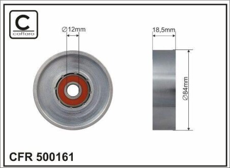 84x12x18,5 Ролик паска приводного Nissan Micra III 1.2-1.4 16V 03-10/Nissan Note 1.4 06- CAFFARO 500161