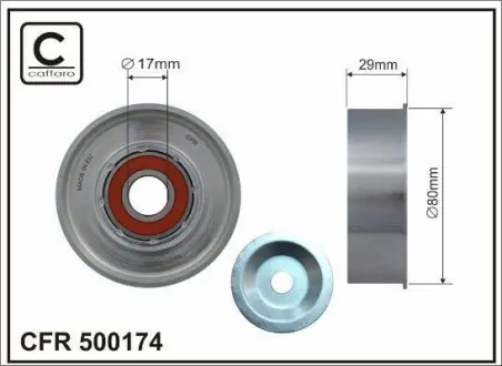 Ролик ремня приводного Mitsubishi L200 4D56 07- CAFFARO 500174