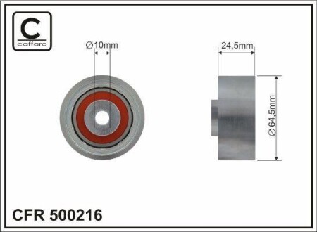 64,5x10x24,5 Ролик паска приводного Audi 100 2,5TDI 90- CAFFARO 500216