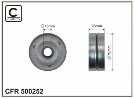 70X15X28 metal Ролик паска приводного Skoda/VW/Audi 1.2 TDi, 1.4TDi CAFFARO 500252