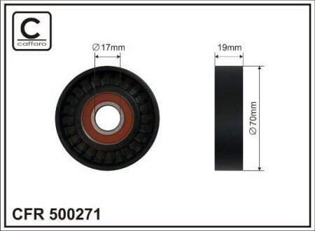 70x17x19 Ролик паска приводного Toyota Auris/Yaris CAFFARO 500271