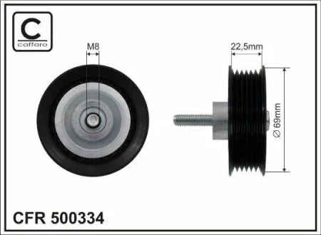 Ролик ременю привідного 69x8x22.5 Land Rover /Range Rover Evoque 2.0 11- CAFFARO 500334