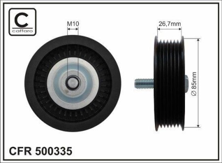 85x10x26,7 Ролик паска приводного Mercedes-Benz E212 / S221 350 CDI BlueTec 2011- CAFFARO 500335