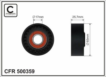 69x17x22,5 Ролик паска приводного Mazda 6 2.5 13- CAFFARO 500359