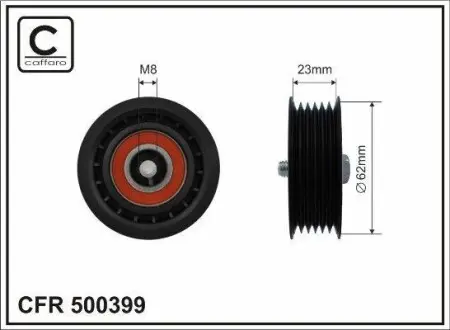 Ролик ремня приводного Fiat 500/Tipo, Jeep Compass 1,6CRDi 11- CAFFARO 500399