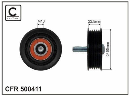 64x10x22,5 Ролик паска приводного Hyundai/Kia CAFFARO 500411