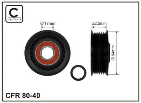 69x17x26,5 Ролик паска приводного DB Sprinter Cdi/VAG CAFFARO 80-40