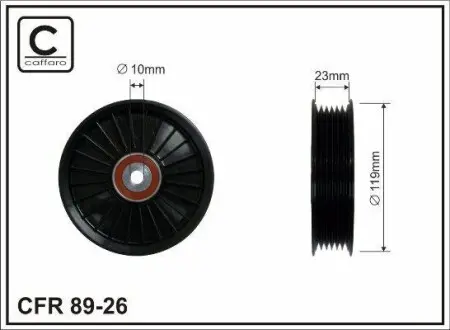 Ролик ременя привідного VOLVO C70 I, S40 I, S60 I, S70, S80 I, V40, V70 I, V70 II, XC70 I, XC90 I 1.6-3.0 12.95-12.14 CAFFARO 89-26