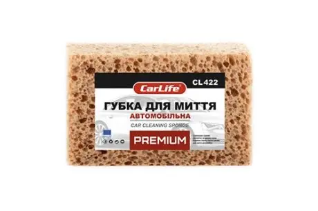 Губка для миття авто Premium з великими порами коричнева CarLife CL-422