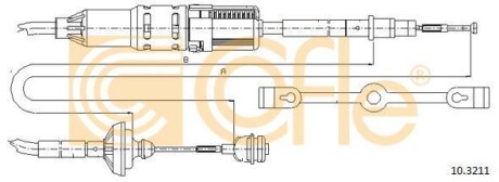 Трос зчеплення з регул. VW Т4 90- (1250/924) COFLE 10.3211 (фото 1)