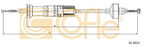 (Автом.)Трос зчеплення VW Golf 1,8 /2,0 (AAM /ABS /2B) 91- COFLE 10.3413 (фото 1)