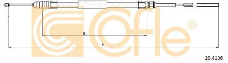 Трос ручного гальма правий BMW 3 E46 98- COFLE 10.4136