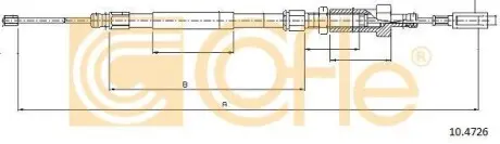 Трос ручного тормоза (центр) Fiat Ducato 02-06 (диск тормоза) COFLE 10.4726