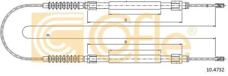 Трос ручного тормоза задний CITROEN/FIAT JUMPER/DUCATO 94-02 L/R COFLE 10.4732
