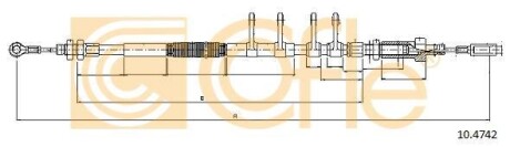 Трос ручного гальма перед Fiat Ducato 2006- база L 3800 (2645/2390mm) COFLE 10.4742