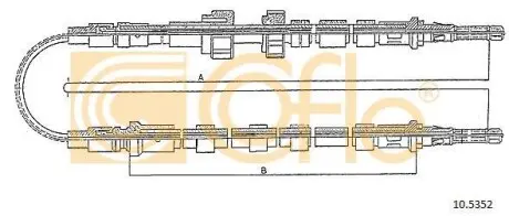Трос ручного гальма задній Ford Escort/Orion 5/91- 3273/1311+1400 COFLE 10.5352