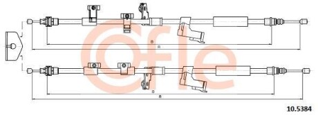 Трос ручного гальма зад. (диск) Ford Focus 11- COFLE 10.5384