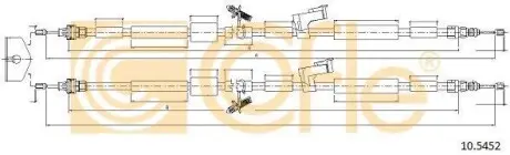 Трос ручного гальма задній Ford Kuga 08- 1940/1803+1850/1715 COFLE 10.5452