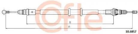 Трос ручного гальма задній Л/П (1730/1208mm) (коротка база) Renault Master 2010- COFLE 10.6857