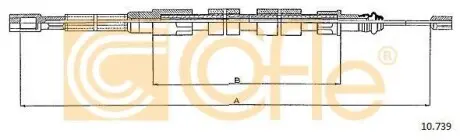 Трос ручного гальма задній Л/П VW Transporter 1,6-2,0 79-90 1455/1000 COFLE 10.739