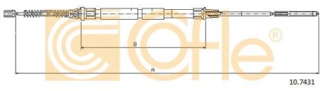 Трос ручного гальма зад. Л/П VW Caddy 96- 1671/1123 COFLE 10.7431