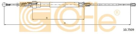 Трос ручного гальма зад. лів./прав. Audi A3 Seat Leon Skoda Octavia, Yeti VW Jetta III, Scirocco 1.2TSI-3.2 V6 quattro 05.03- COFLE 10.7509 (фото 1)