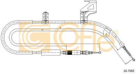 Трос ручного гальма зад. П Audi A6 97-05 COFLE 10.7585