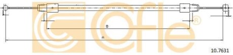 Трос ручного гальма перед. VW TOUAREG (7LA, 7L6, 7L7) 2002/10-2010/05 COFLE 10.7631