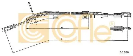 Трос ручного гальма правий MB W123 76-85 COFLE 10.936