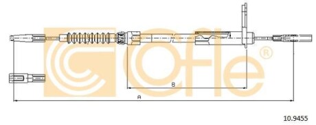 Трос ручного гальма зад.лівий MB S-Class 99- 978/800mm COFLE 10.9455