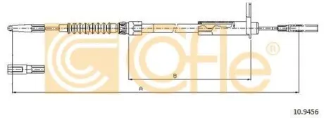 Трос ручного гальма задній правий MB S-Class 99- 978/800mm COFLE 10.9456