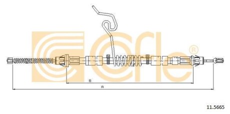 Трос ручнiка правий Ford Transit Connect 04/00- COFLE 11.5665