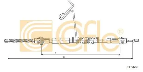 Трос ручного гальма правий Ford Tansit Connect 04/00- 1310/1018mm COFLE 11.5666