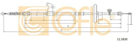 Трос ручного гальма зад. П OPEL ASTRA J 09- COFLE 11.5830