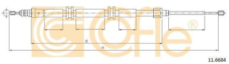 Трос ручних гальм Renault Kangoo 08- 2010/920 mm COFLE 11.6684 (фото 1)