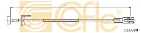 Трос ручного тормоза (короткая база)(середина) Opel Vivaro B 1.6D 06.14- COFLE 11.6820