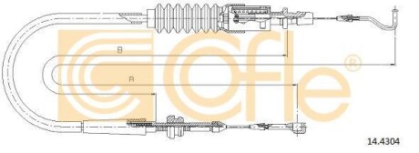 Трос газа VW T-4 1.9D/TD 1232/940 мм COFLE 14.4304