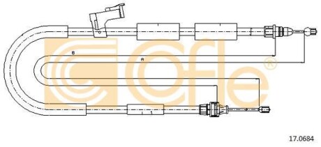 Трос ручніка правий MAZDA 323 (4D) 1.5I 16V, 1.7TD 94.04-, 323F 1.5I 16V 94.04- COFLE 17.0684
