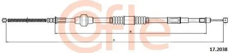Трос ручного гальма задній правий Mitsubishi Lancer 03- COFLE 17.2038