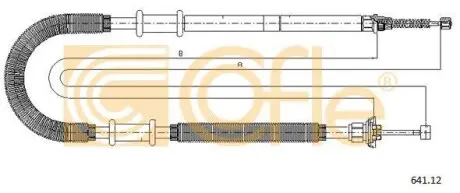 Трос ручного гальма правий Fiat Doblo 1.2-1.9JTD 03.01- COFLE 641.12