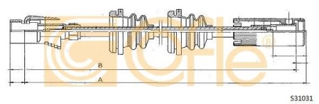 Трос спідометра VW Passat 1.6-1.8D 86- COFLE S31031 (фото 1)