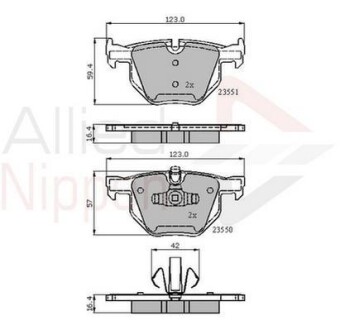 Колодки тормозные дисковые задние COMLINE ADB01671 (фото 1)