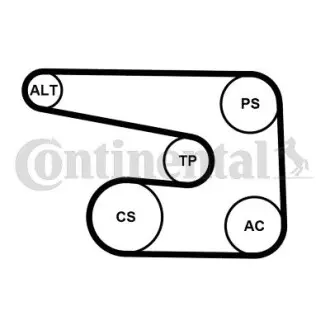 Комплект поліклиновий (ремінь+ролики) Contitech 6PK1873 K5
