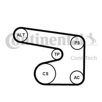 Комплект (ремінь+ролики) Contitech 6PK1900K1